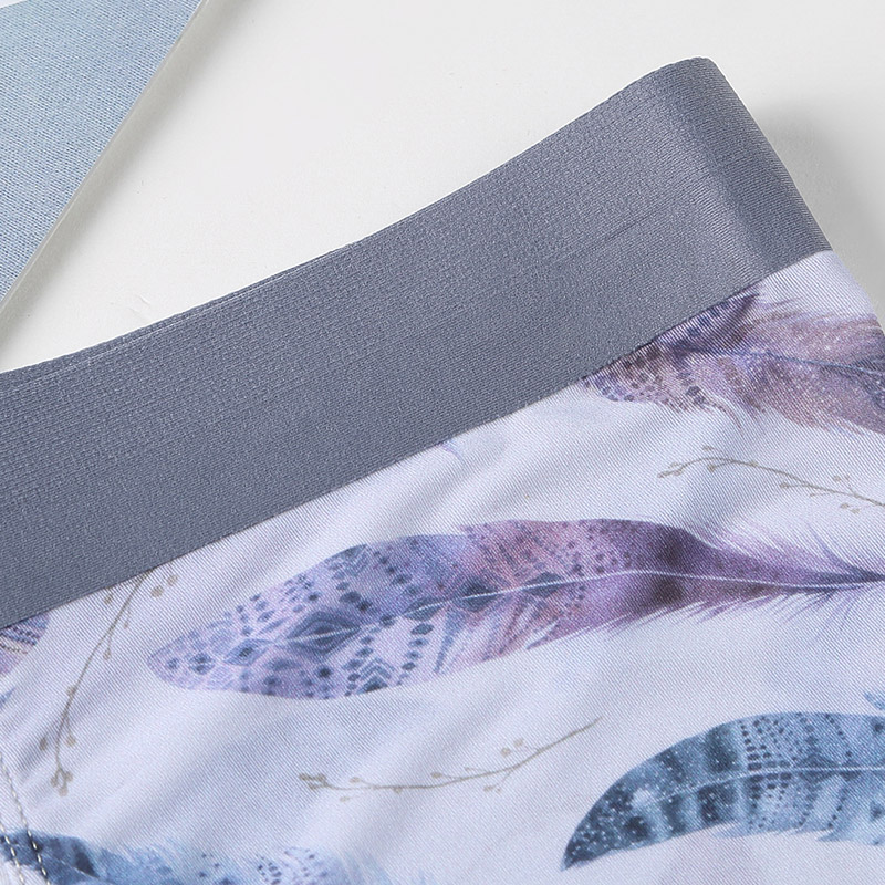 丝滑超薄3d印花飘飞男士内裤艺术羽毛360392